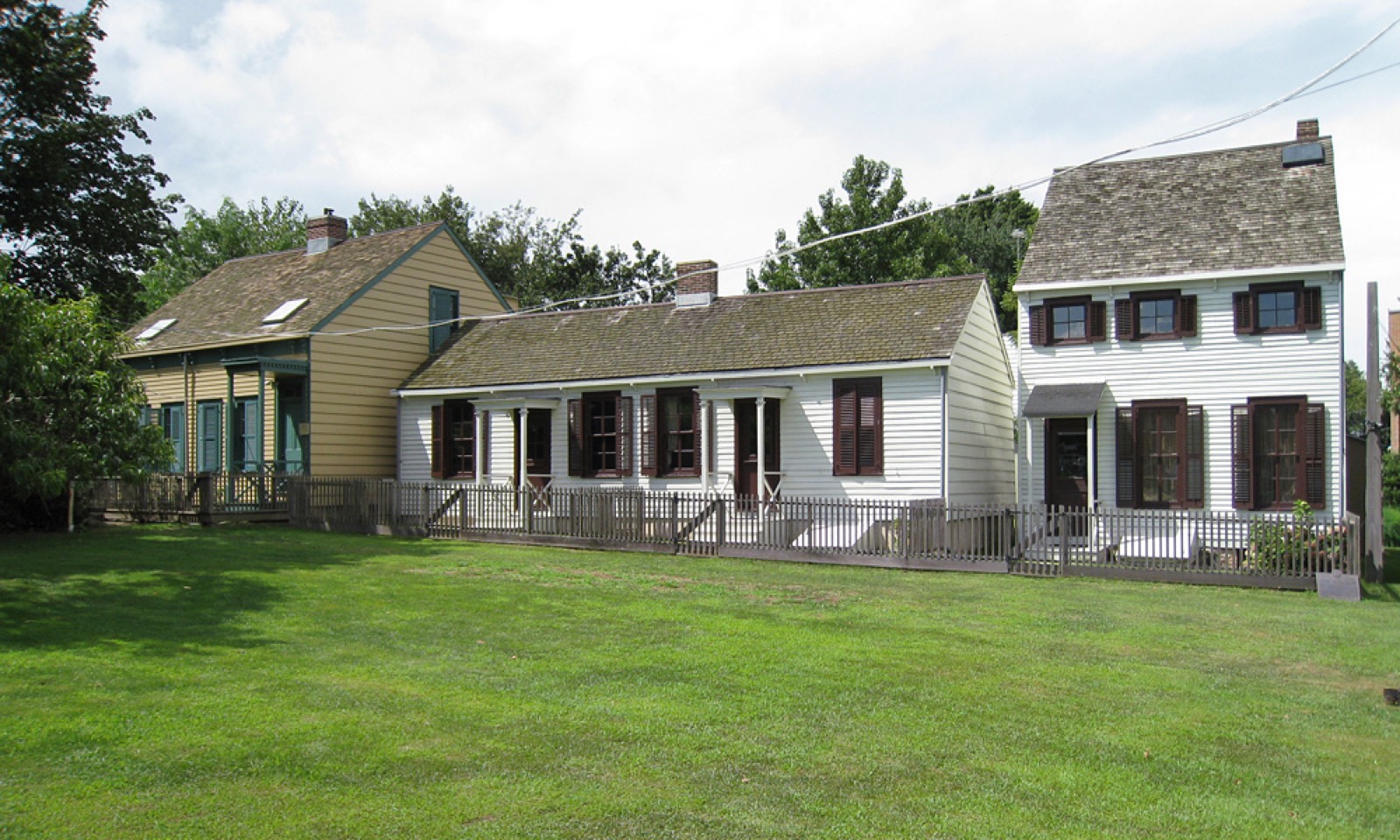 The Hunterfly Road Houses at the Weeksville Heritage Center on Buffalo Avenue, pre-Civil War frame houses from the 1838 free Black community of Weeksville
