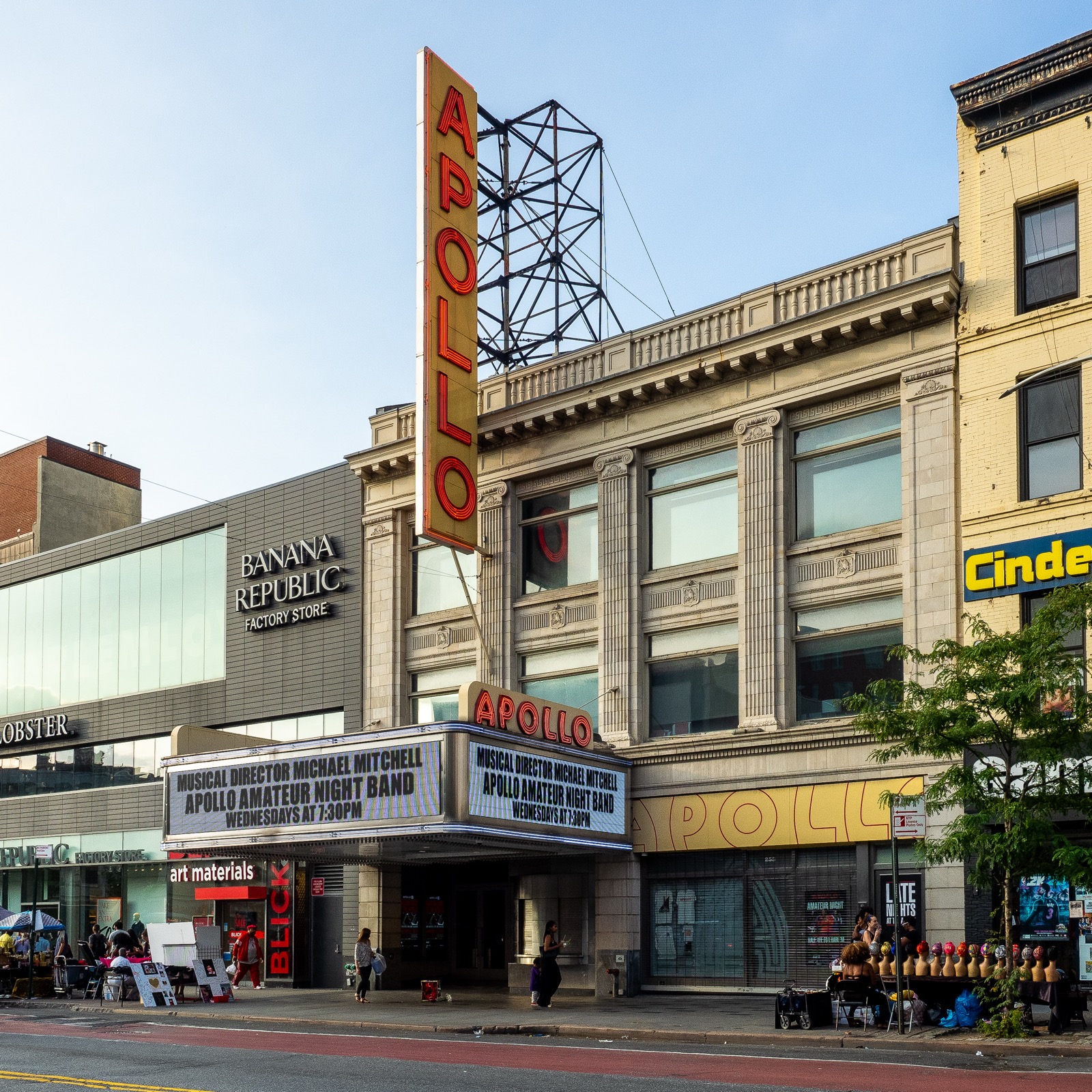 The Apollo Theater marquee on 125th Street in Harlem, one of the most historically significant music venues in the United States