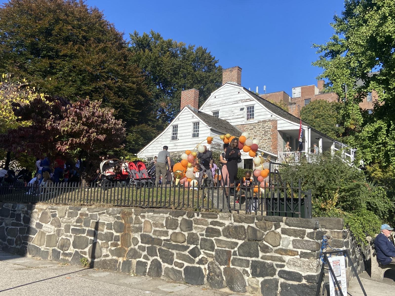 The Dyckman Farmhouse Museum at 4881 Broadway, the only surviving Dutch colonial farmhouse in Manhattan, built 1784 on the foundations of the house burned by British troops during the Revolution