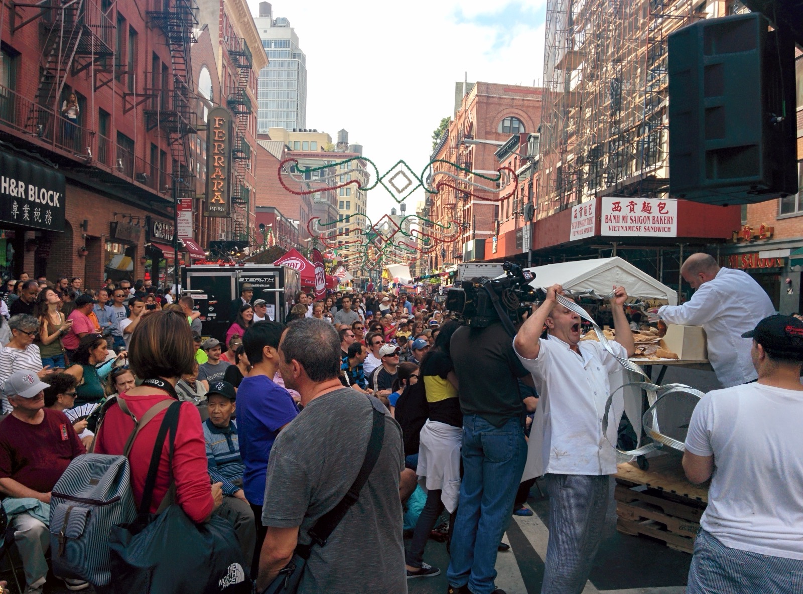 The Feast of San Gennaro on Mulberry Street, the longest-running Italian-American street festival in the United States, drawing over a million visitors to Little Italy every September