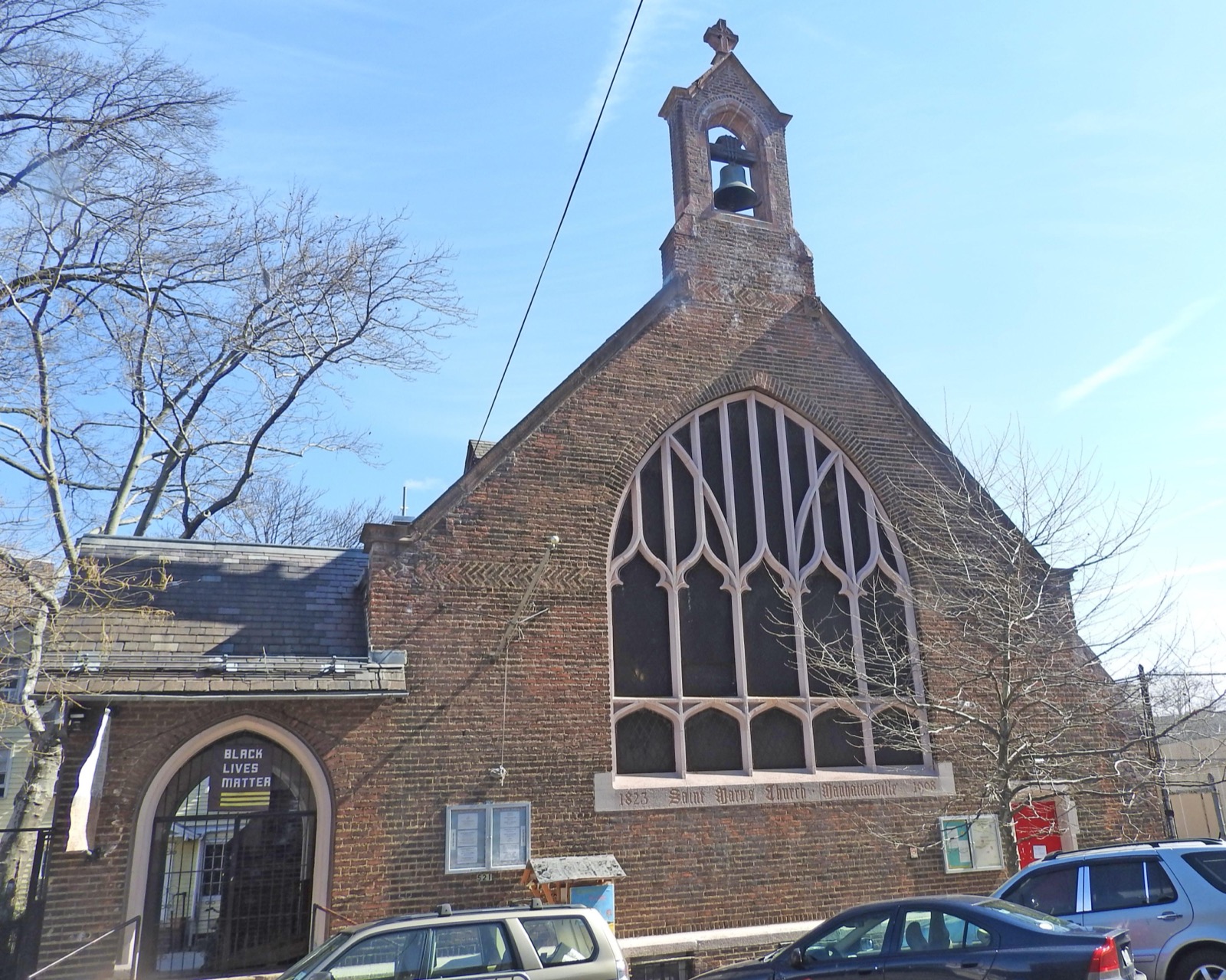 St. Mary's Protestant Episcopal Church at 521 West 126th Street in Manhattanville, organized in 1823, the first Episcopal church in New York to abolish pew rent