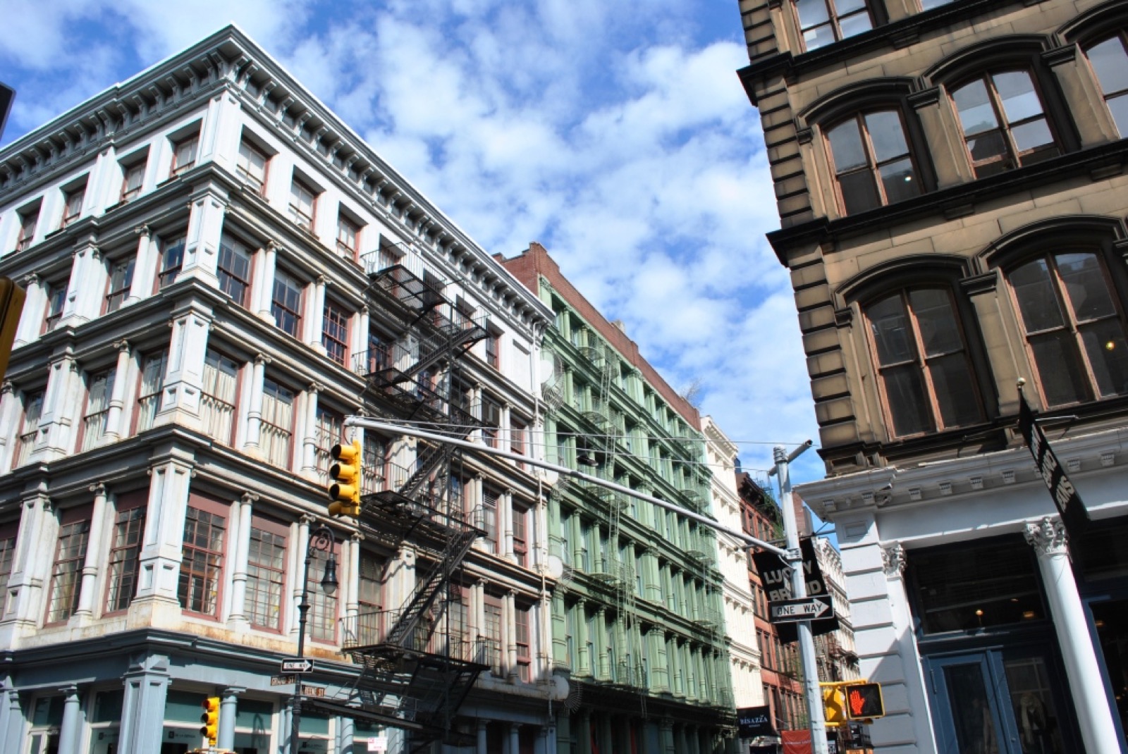 Cast-iron facades in the SoHo-Cast Iron Historic District showing the ornate 19th-century commercial architecture that defines the neighborhood