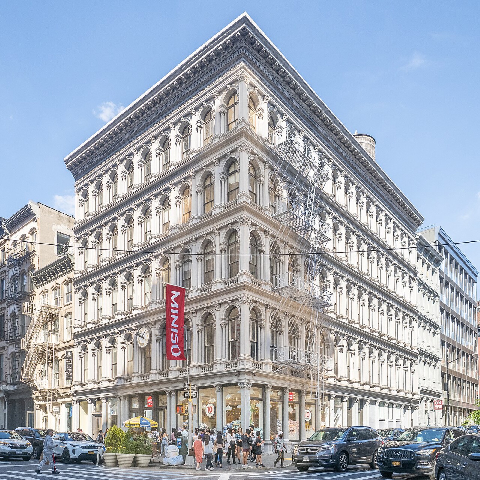 The E.V. Haughwout Building at Broadway and Broome Street in SoHo, the 1857 cast-iron palazzo that housed the world's first commercial passenger elevator
