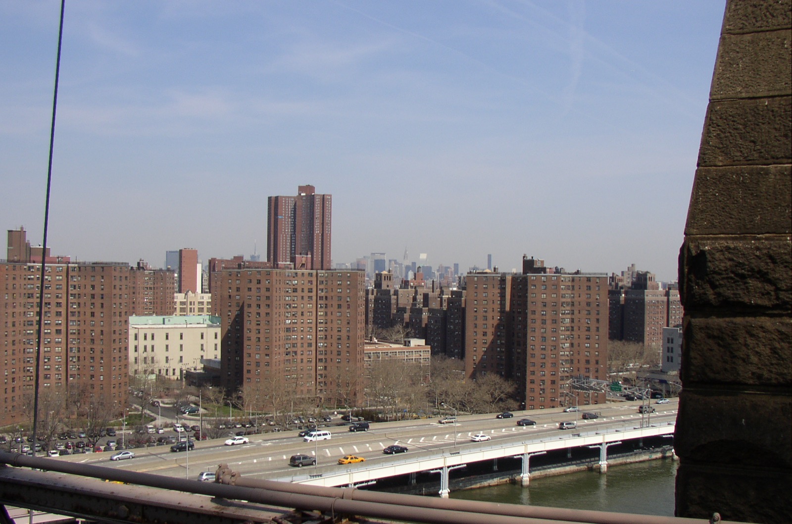The Alfred E. Smith Houses in Two Bridges, a 27-building NYCHA complex completed in 1953, named for the four-time New York Governor who was born on South Street in this neighborhood