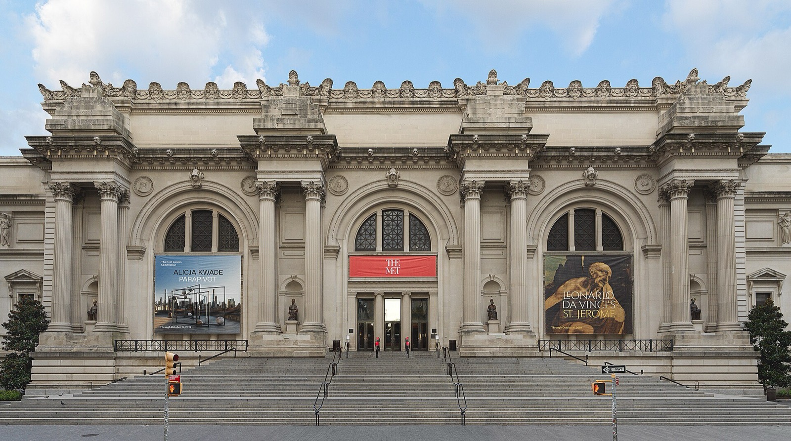 The Beaux-Arts main facade of the Metropolitan Museum of Art on Fifth Avenue, facing Central Park on the Upper East Side