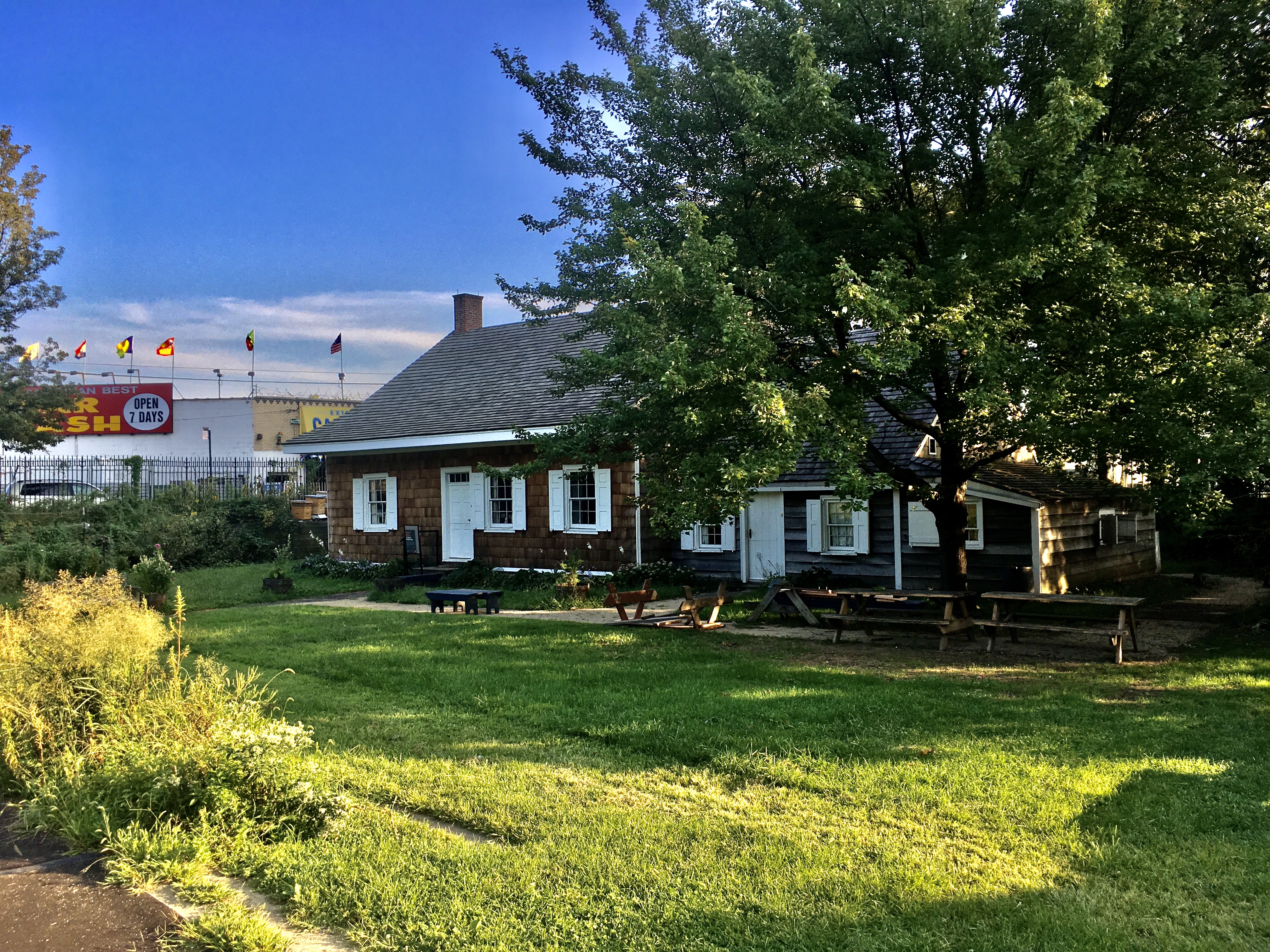 The Wyckoff House in East Flatbush, built circa 1652 and the oldest surviving structure in New York City, a Dutch colonial farmhouse representing the agricultural history that preceded Wingate's residential development